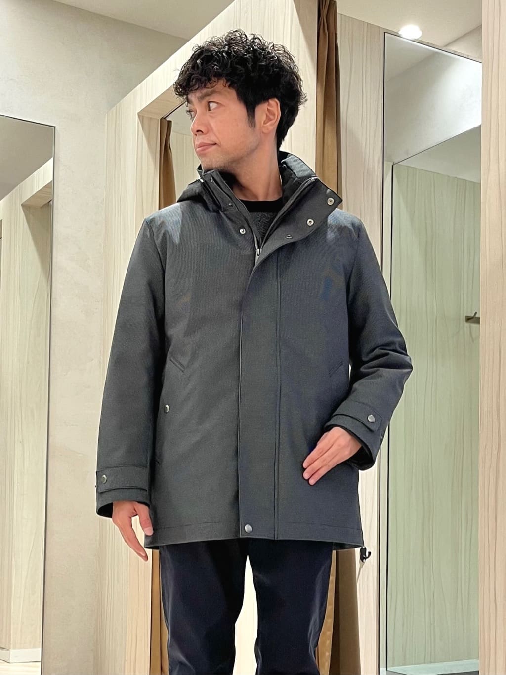 URAさんの「TAKEO KIKUCHI｜【3WAY】ドビー ダウンライナー付ブルゾン」を使ったコーディネート