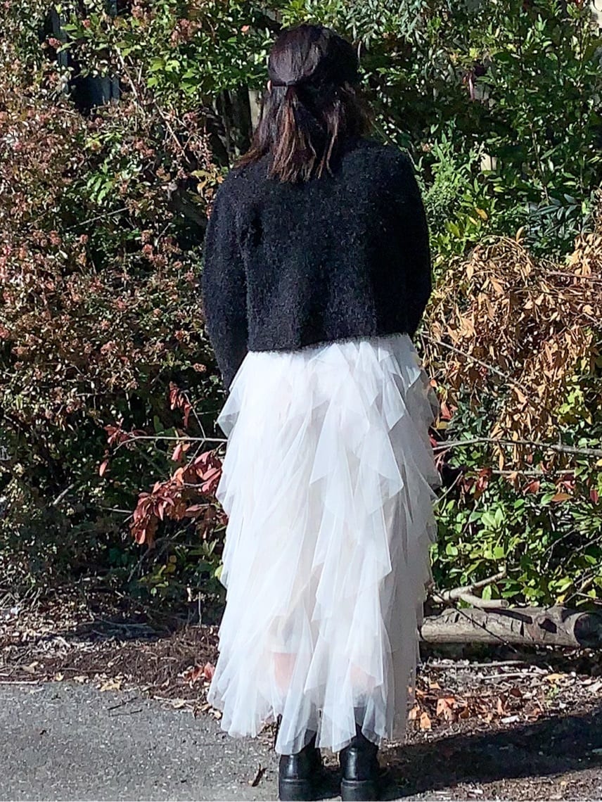 染さんの「OPAQUE.CLIP｜シャギーショートカーディガン【洗濯機OK】《6col》」を使ったコーディネート