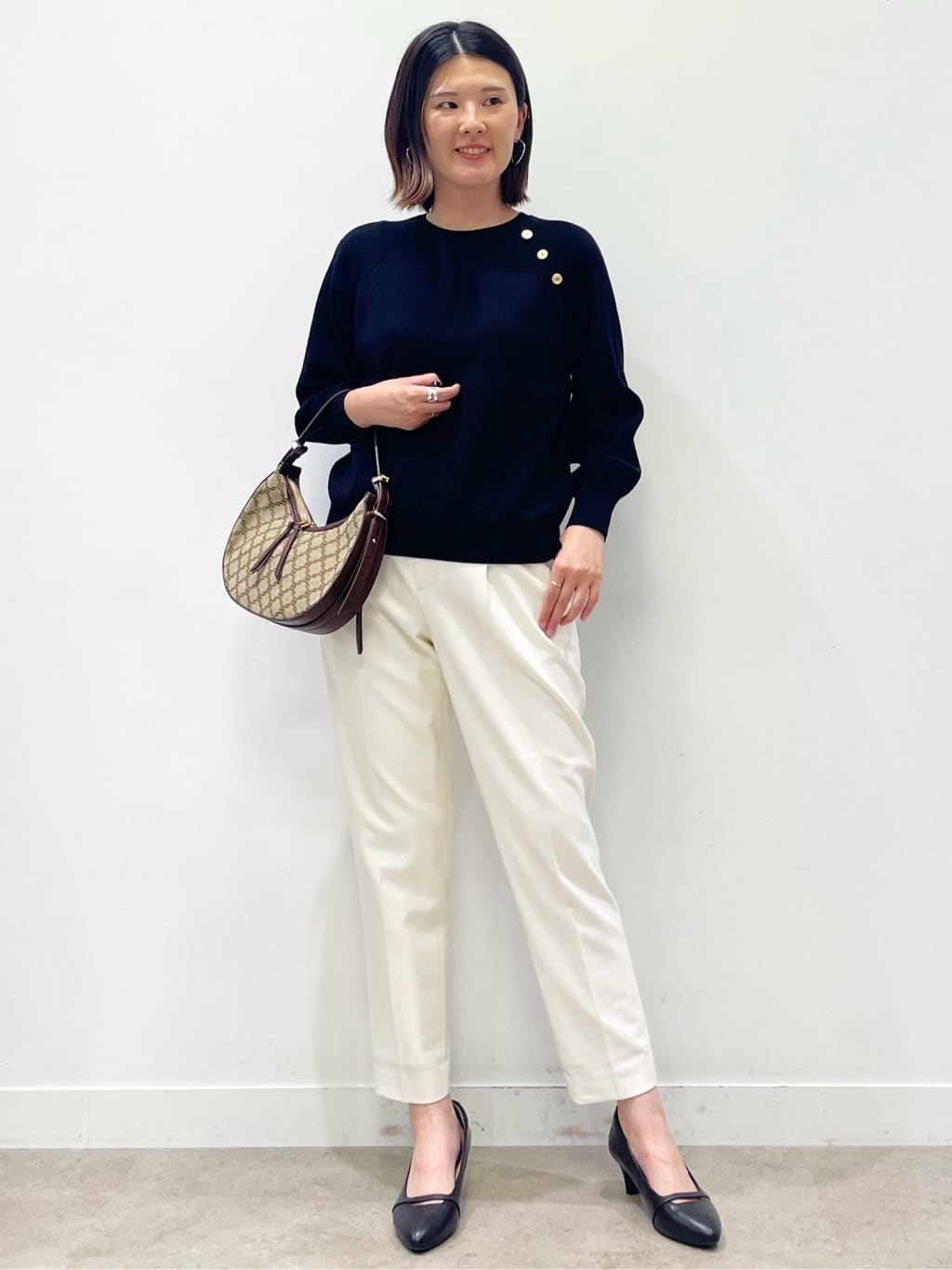 あやたかさんの「Reflect｜【SS-4Lサイズ／衿が顔に当たらない◎】スタンドネックミドルコート」を使ったコーディネート