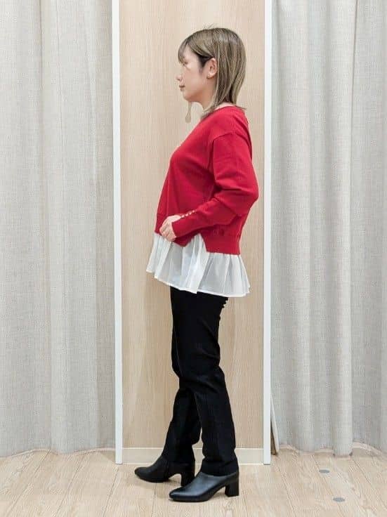 minさんの「grove｜裾レイヤードニットプルオーバー」を使ったコーディネート
