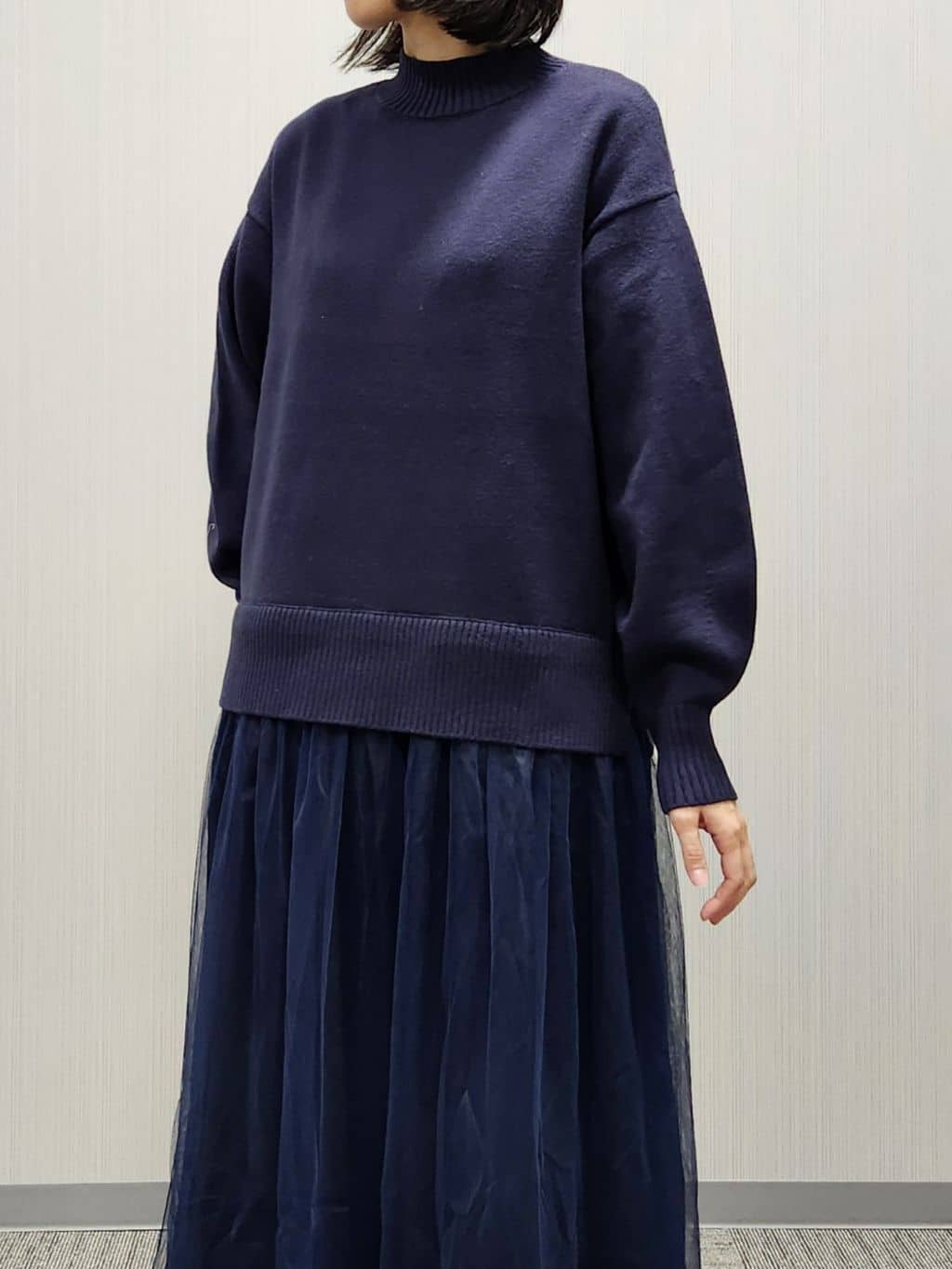 naraさんの「Dessin｜【洗える】ニットチュールドッキングワンピース」を使ったコーディネート