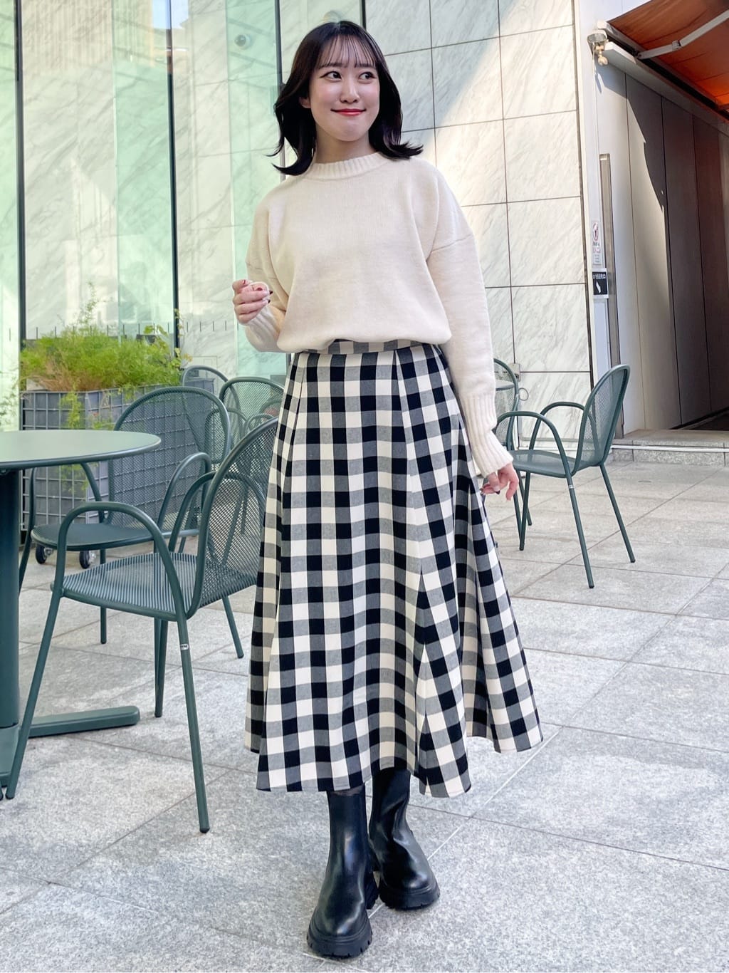 yukariさんの「Dessin｜【洗える】クルーネックワイドニット」を使ったコーディネート