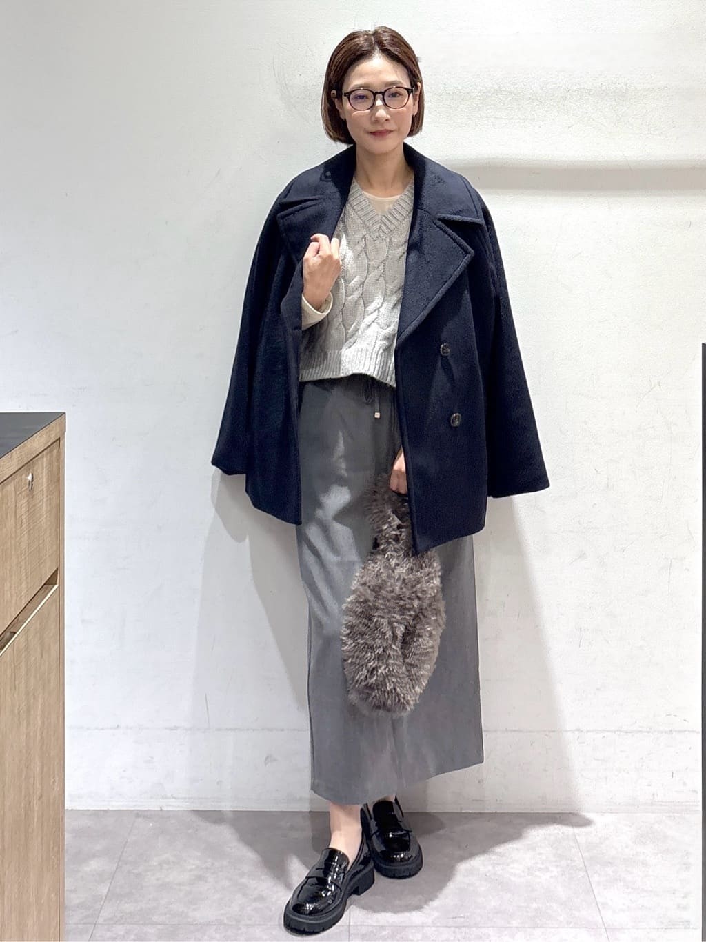 たけねぇさんの「OPAQUE.CLIP｜カシミヤブレンドウールミドルピーコート」を使ったコーディネート