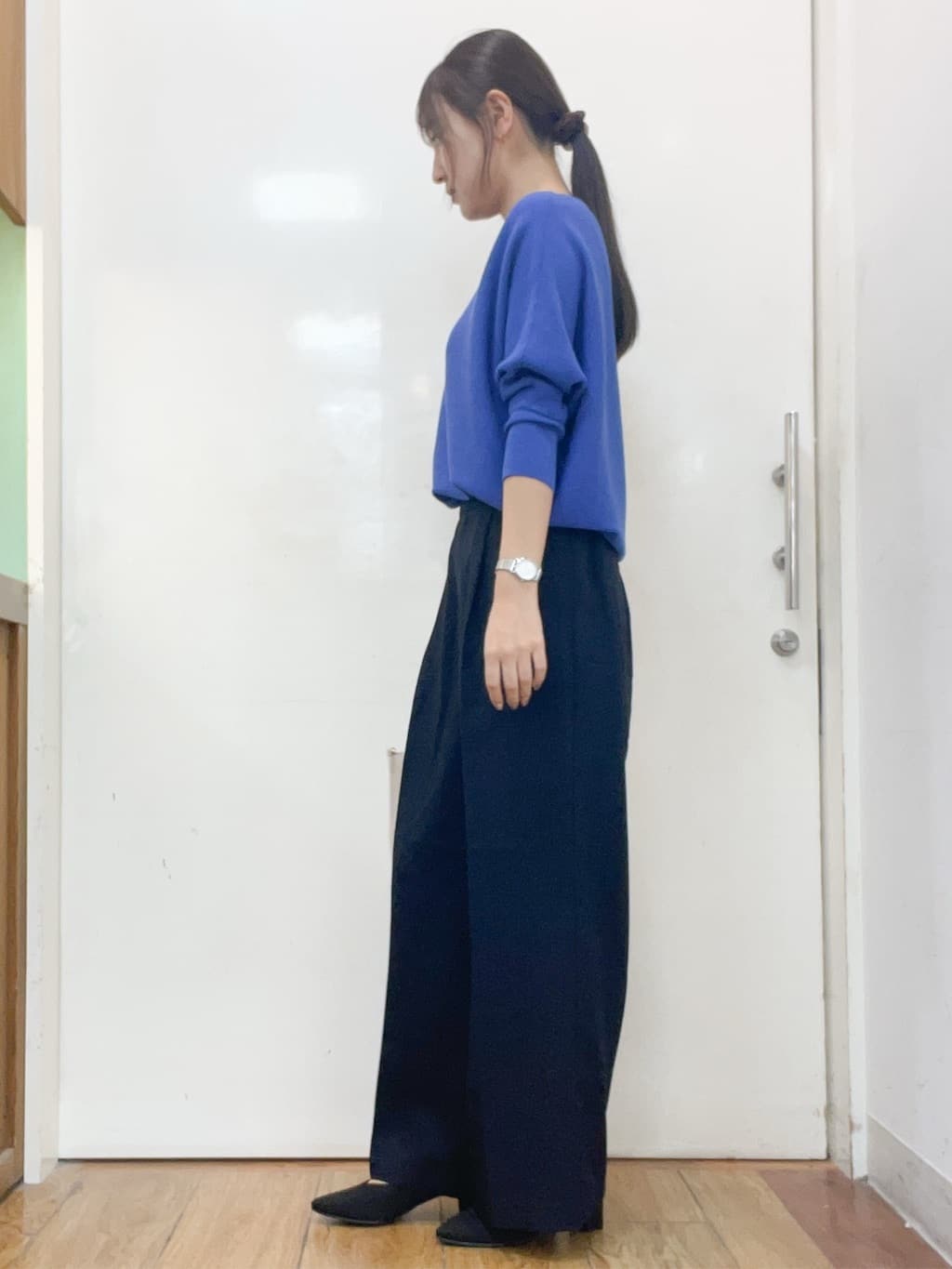 sakiさんの「SHOO･LA･RUE｜【洗える/毛玉になりにくい/UV】 ガータードルマン 7分袖ニット」を使ったコーディネート