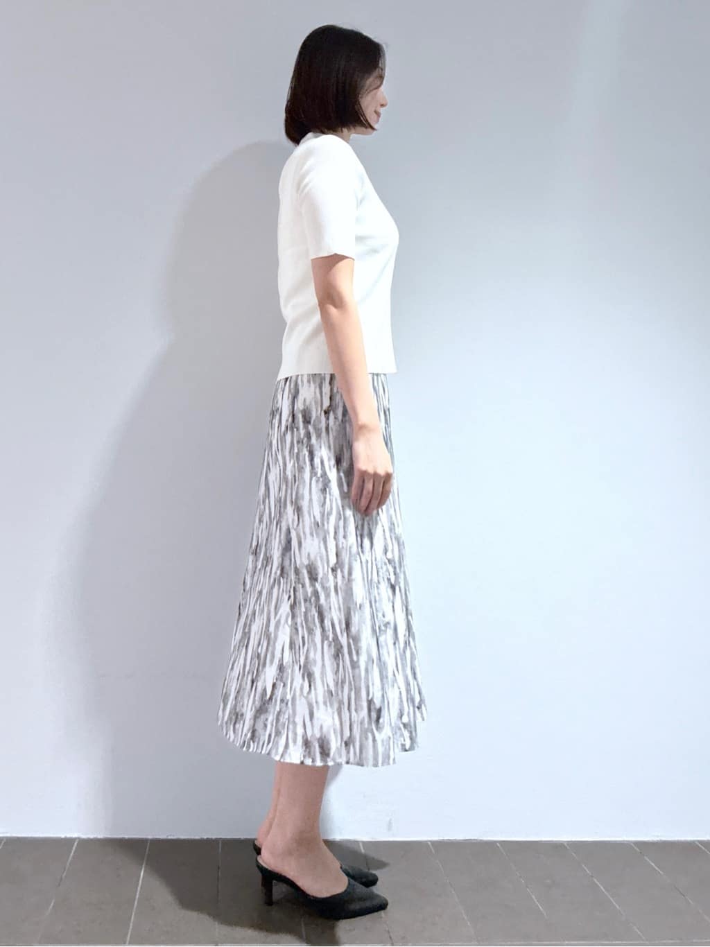 Yukaさんの「COUP DE CHANCE｜【手洗い可／日本製】プリント柄スカート」を使ったコーディネート