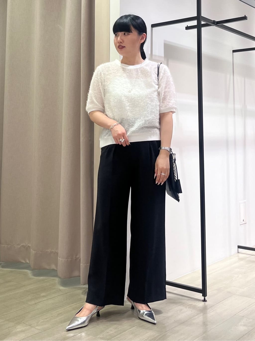 hasuさんの「INDIVI｜ヘアリージャカードトップス」を使ったコーディネート