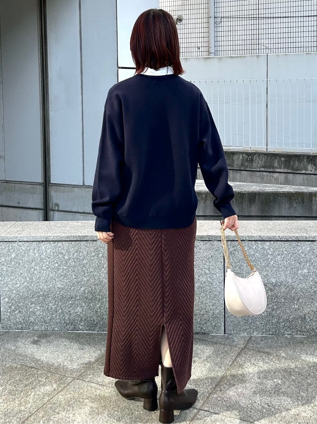 RINAさんの「OPAQUE.CLIP｜襟付きロゴジャカードニット【洗濯機OK】」を使ったコーディネート