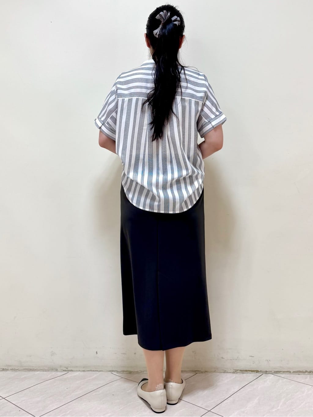 rincoさんの「Reflect｜【洗える】ドビーストライプブラウス」を使ったコーディネート
