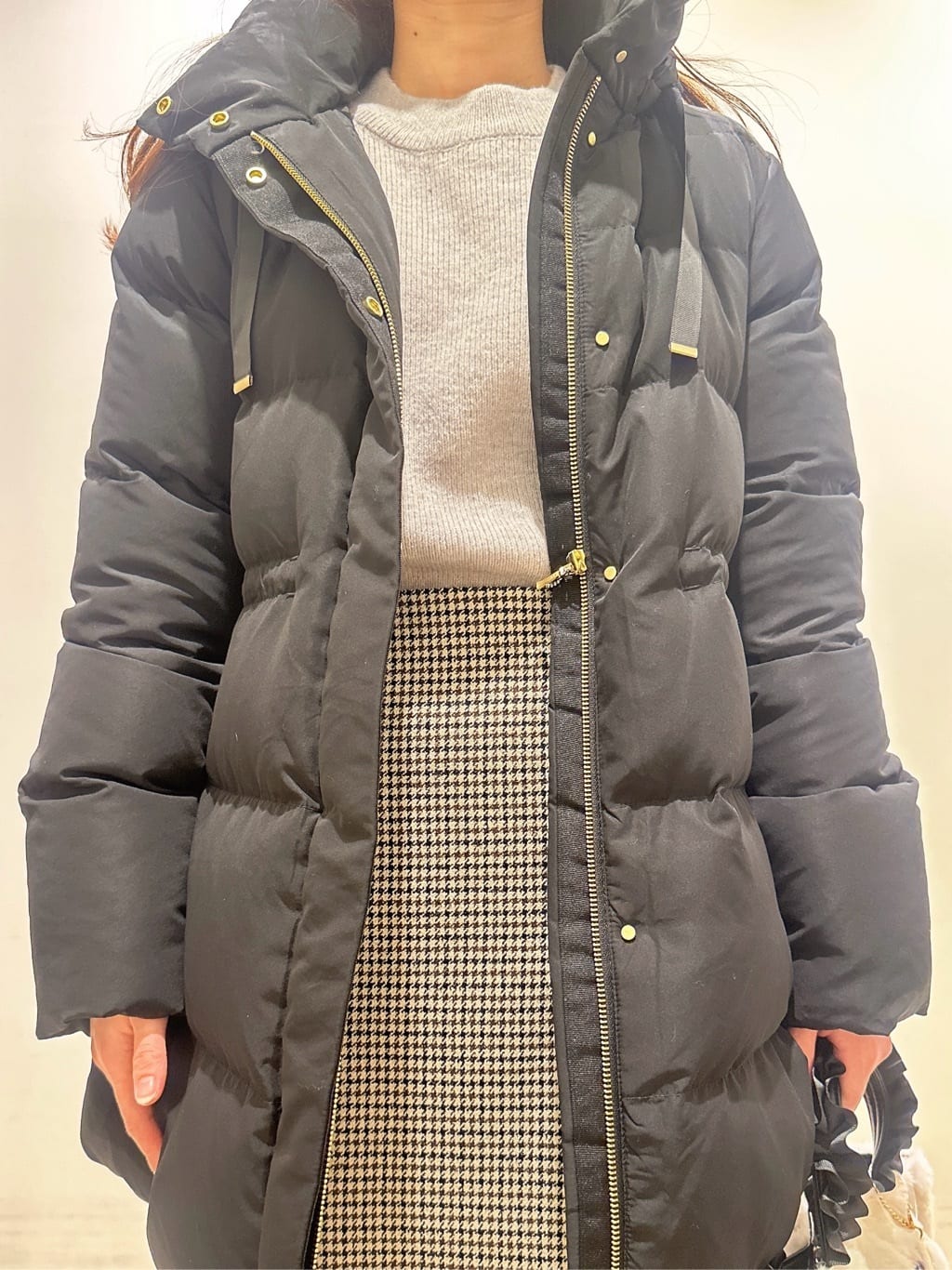 MOMOさんの「index｜KAWADAダウンドロストミドルコート【撥水／洗濯機OK／2WAY／静電気防止裏地】《XS～3L》」を使ったコーディネート