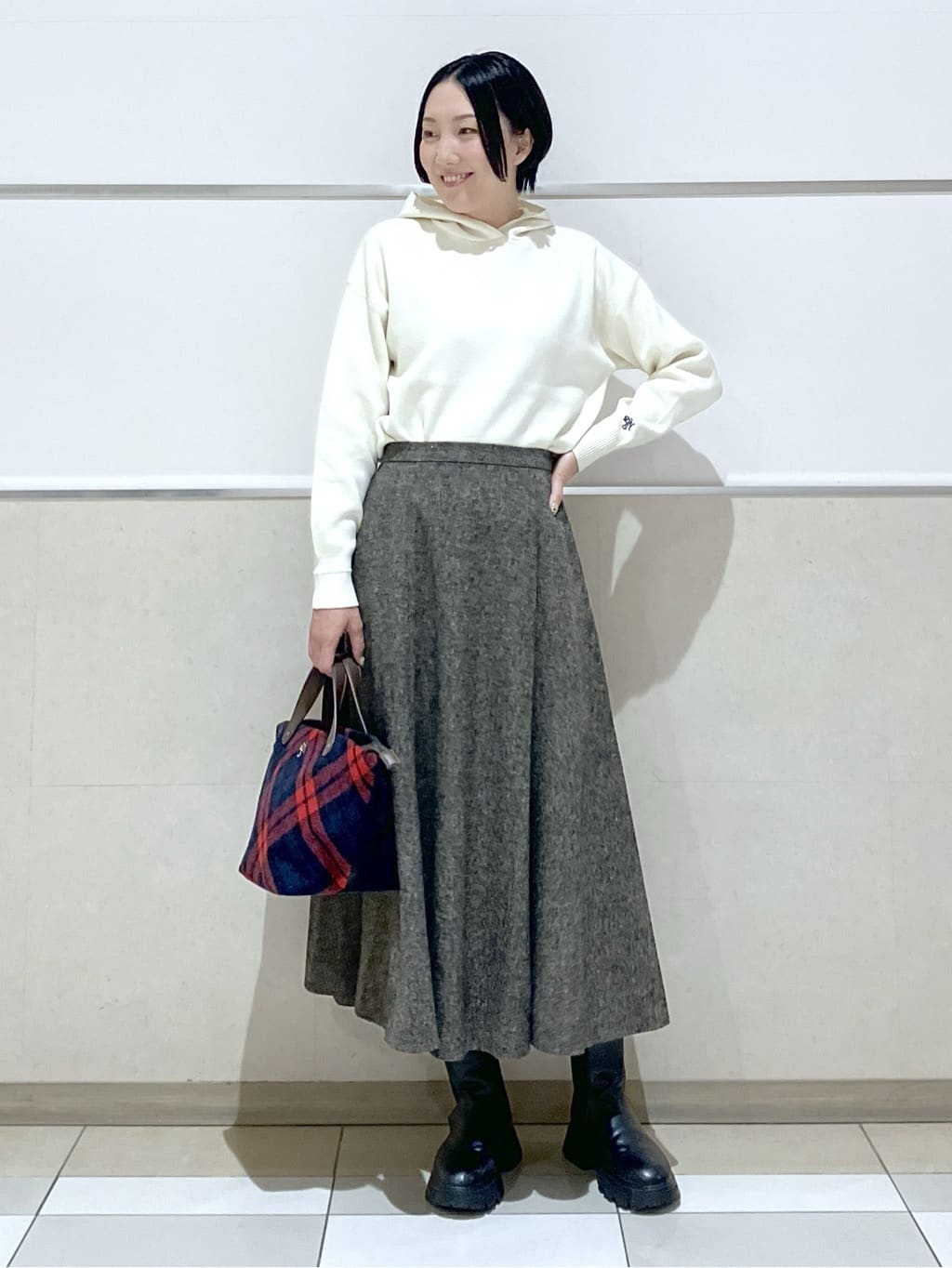 eriko さんの「Dessin｜【洗える／体型カバー】ちょうどいいニットパーカ」を使ったコーディネート