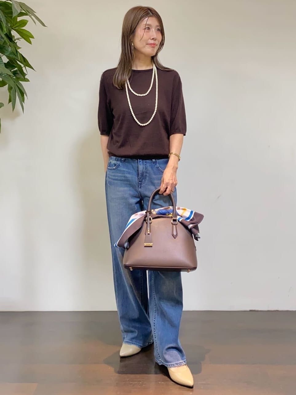tomoさんの「UNTITLED｜【アンサンブル可/六分袖/洗える】ウールシルクニット」を使ったコーディネート