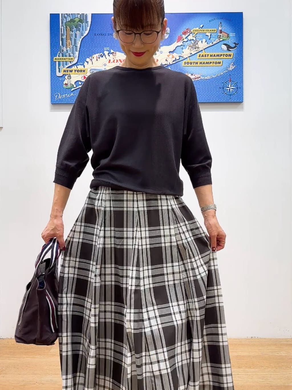 Yasucoさんの「Dessin｜【洗える】後ろボタンニットプルオーバー七分袖」を使ったコーディネート