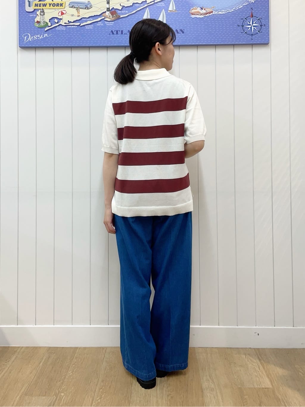 Mayaさんの「Dessin｜【洗える】デニムワイドマリンパンツ」を使ったコーディネート