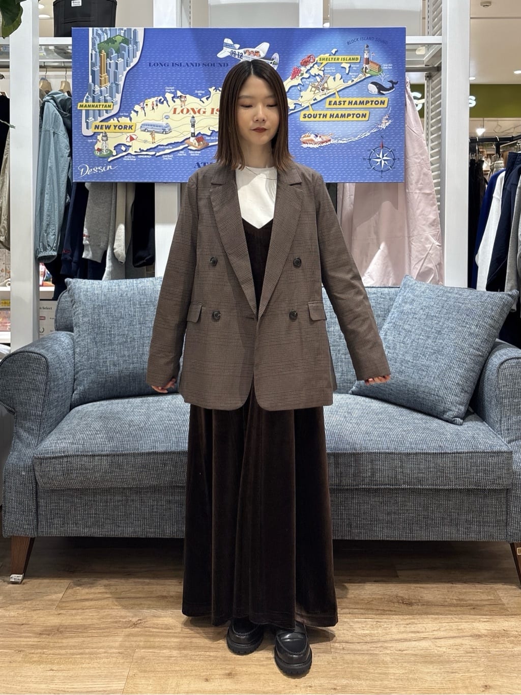 risaさんの「Dessin｜【洗える】ダブルブレストジャケット」を使ったコーディネート