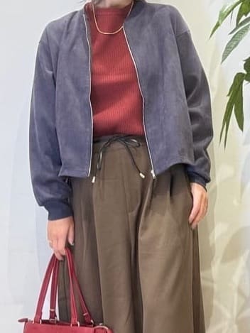 misakiさんの「SHOO･LA･RUE｜【S-LL】柔らかくて軽い さっと羽織れるフェイクスエードブルゾン【CIRCRIC】」を使ったコーディネート