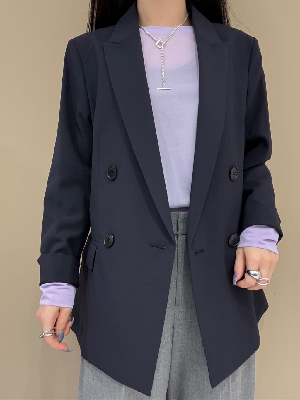 KEIKOさんの「INDIVI｜ストレッチシアーロングTシャツ」を使ったコーディネート
