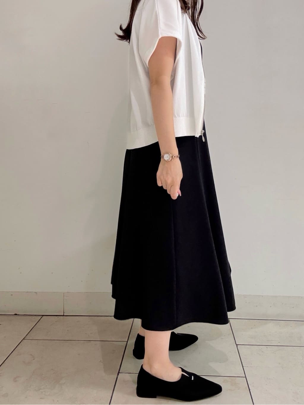 kahoさんの「INDIVI｜【美シルエット】ノースリーブワンピース」を使ったコーディネート