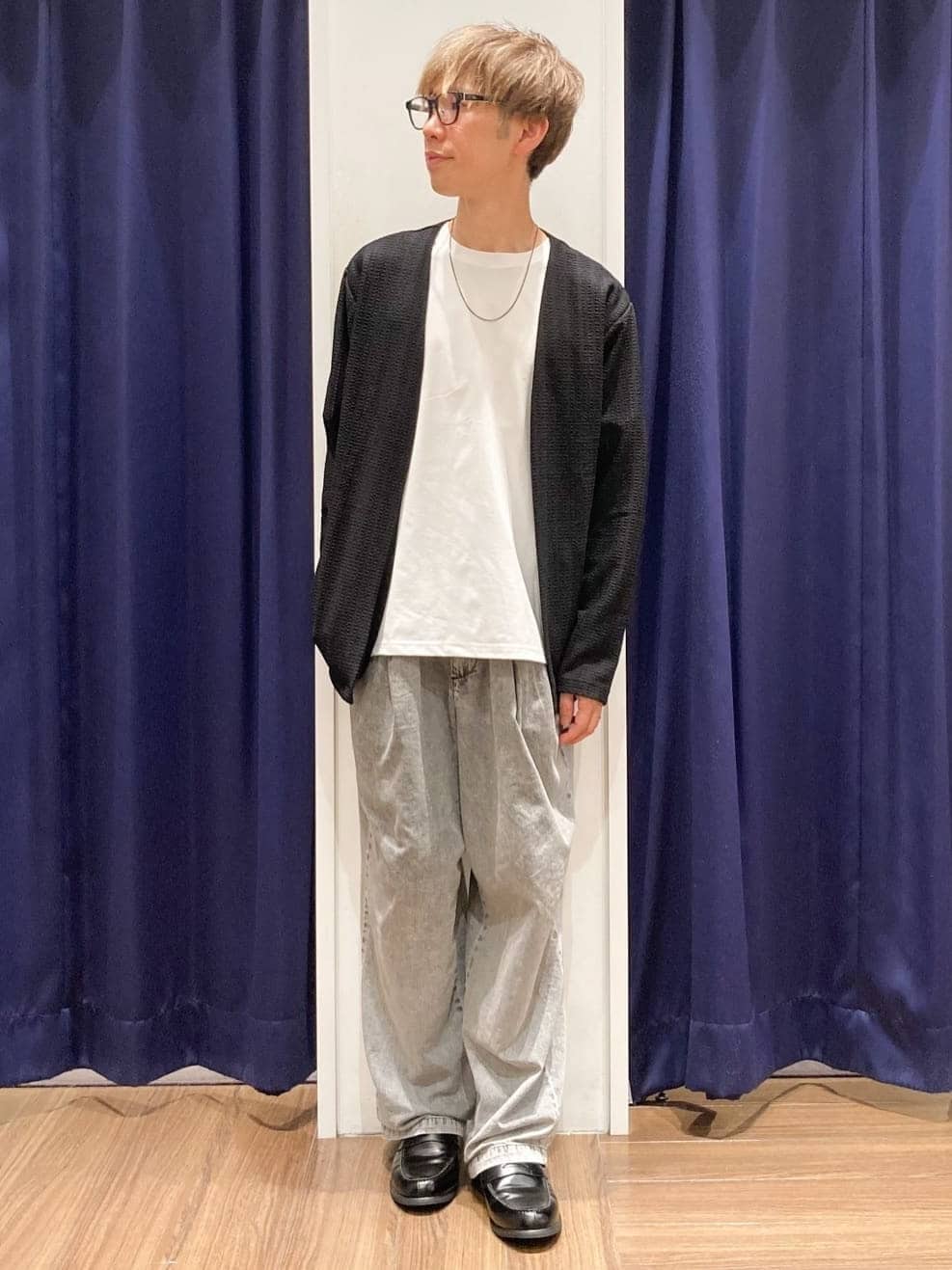つーじーさんの「THE SHOP TK｜【セットでお買い得！！】長袖カーディガン＋半袖Tシャツ　洗濯機OK/吸水速乾(Tシャツのみ)」を使ったコーディネート