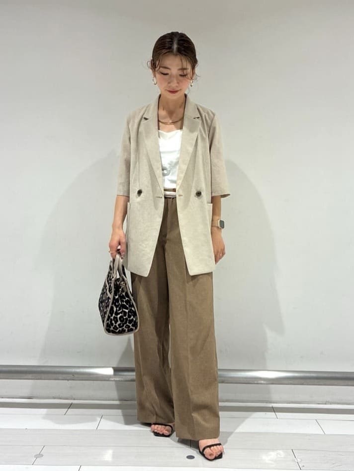 Rinさんの「UNTITLED｜【吸水速乾/洗える】ハーフスリーブジャケット」を使ったコーディネート