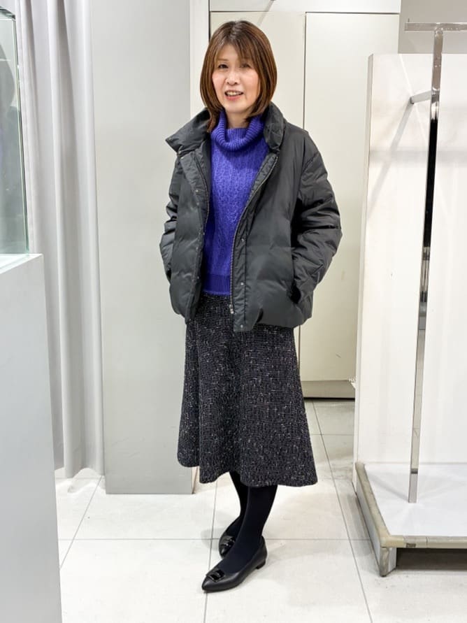 たみちゃんさんの「Reflect｜【ほんのりラメ感◎】ふわふわフェザーヤーンハイネックニット」を使ったコーディネート