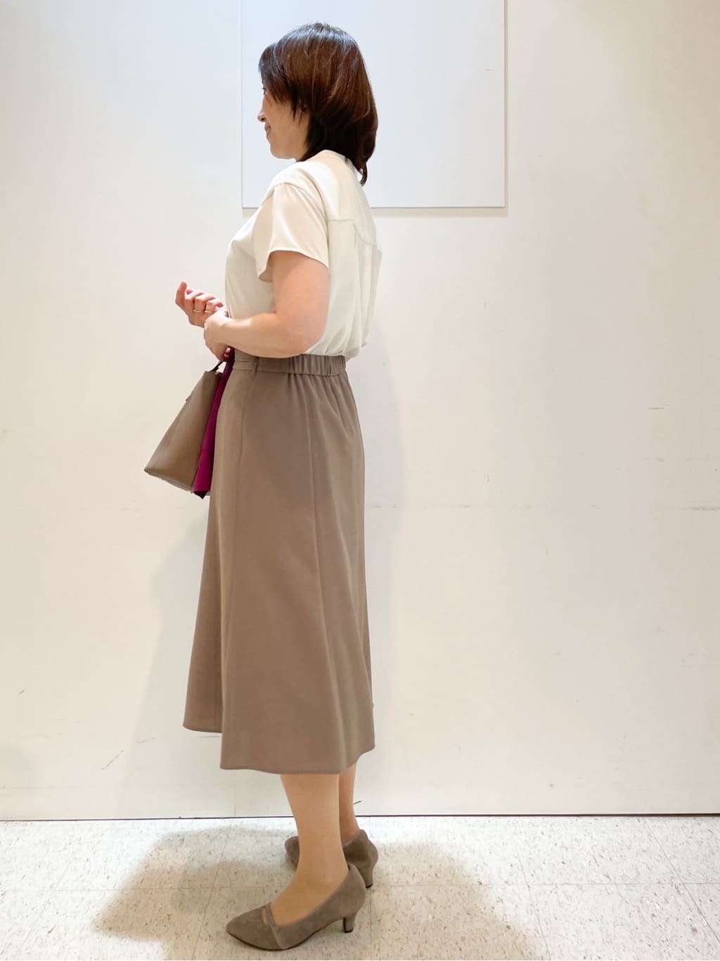 めいさんの「Reflect｜【インナーに◎／すっきり見え！長め丈】タックデティールブラウス」を使ったコーディネート