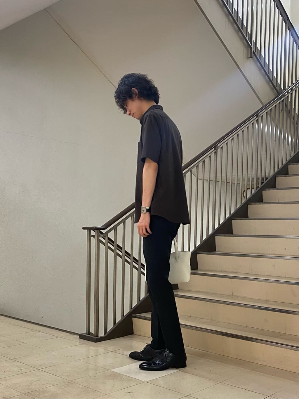 ryuさんの「TAKEO KIKUCHI｜【COOL CITY WEAR】ストライプジャージ ボタンダウンシャツ /接触冷感」を使ったコーディネート