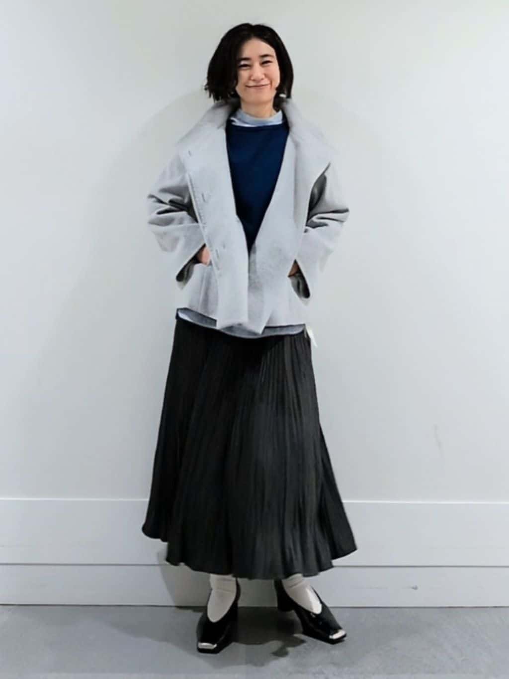 ミズタさんの「UNTITLED｜【8色展開/体型カバー】魅せるタイムレスニット」を使ったコーディネート