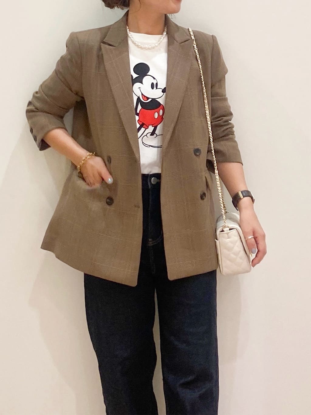 risayanさんの「OPAQUE.CLIP｜【Mickey Mouse】プリントロングTシャツ」を使ったコーディネート