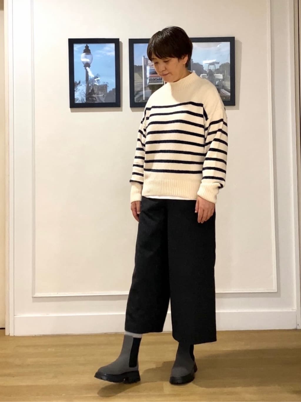 Hiroさんの「Dessin｜【洗える】ハイネックベロアモールニット」を使ったコーディネート