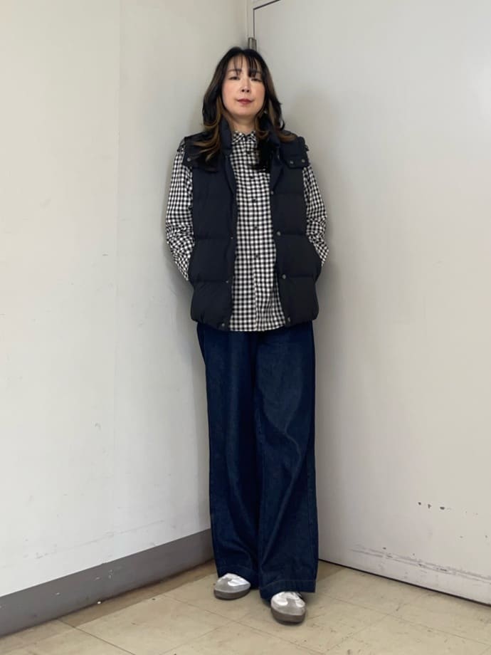 iwさんの「TAKEO KIKUCHI｜【袖取り外し可】デタッチャブル ダウンブルゾン」を使ったコーディネート