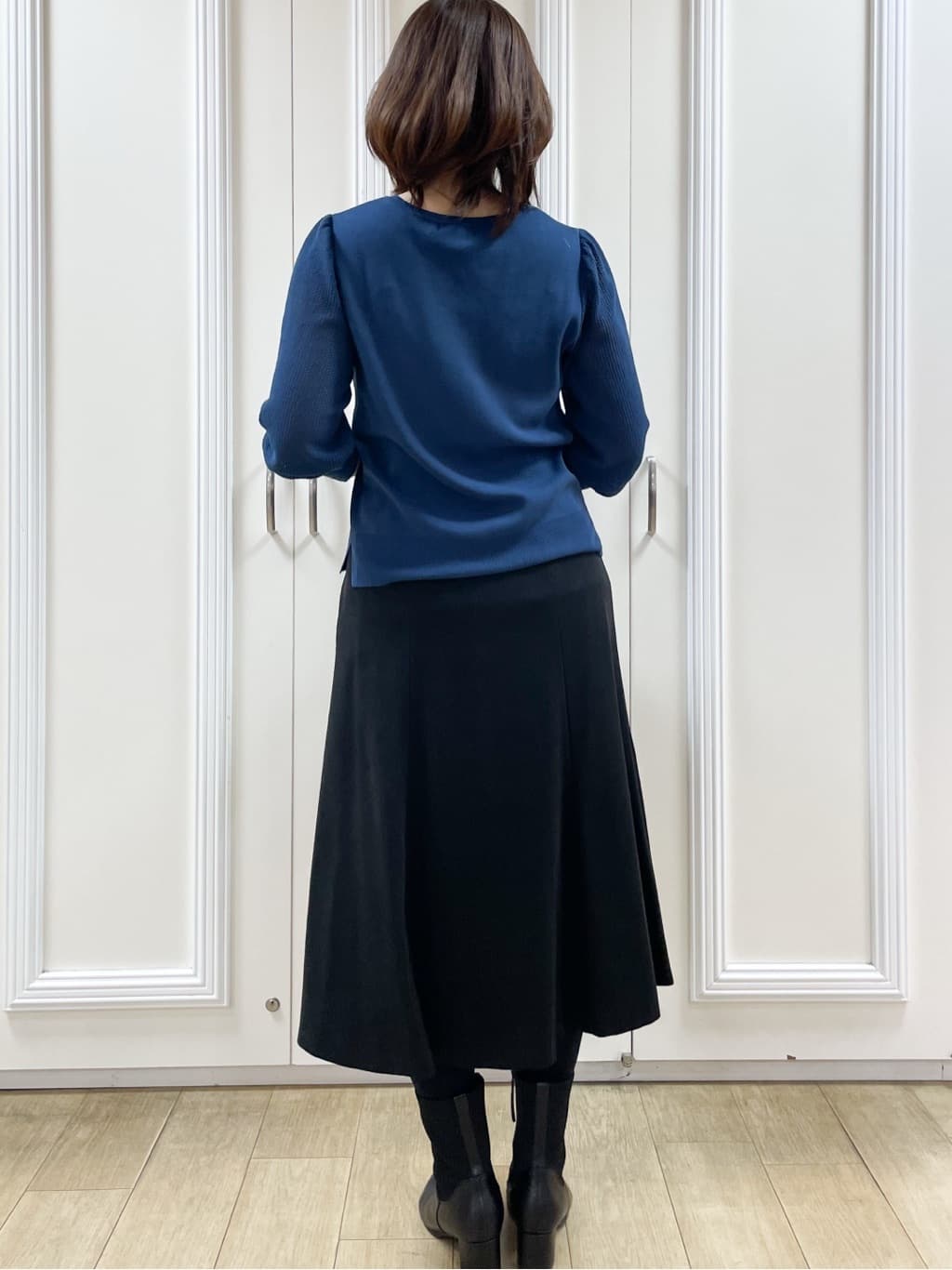 めいさんの「Reflect｜【秋映え◎】Vネック&times;メッシュスリーブニット」を使ったコーディネート
