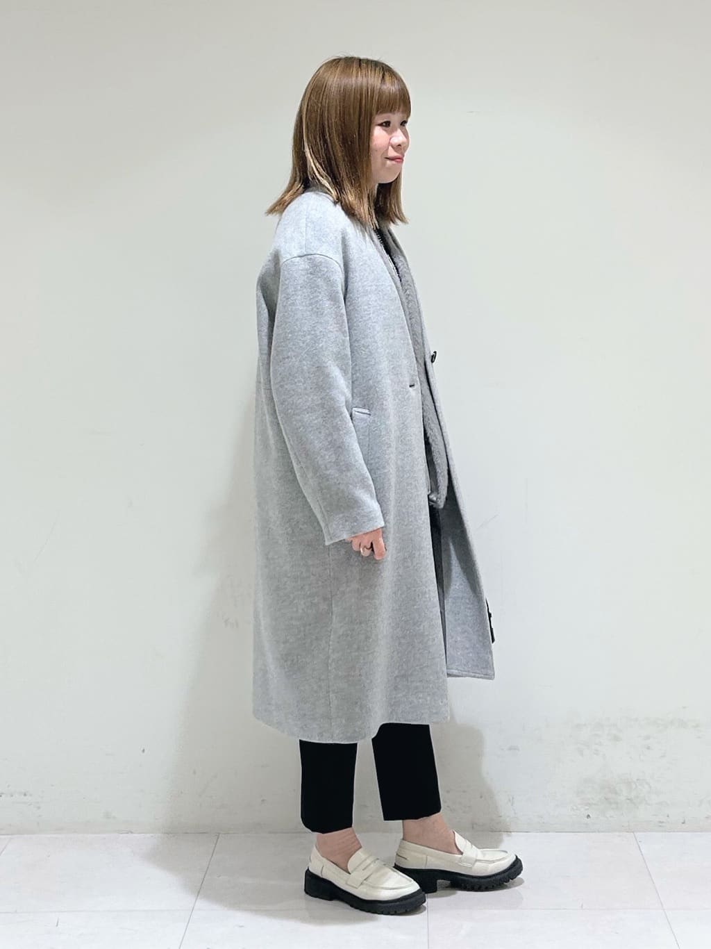 tsuyuさんの「INDIVI｜【軽量／ウール混】ライトフォルム ロングコート」を使ったコーディネート