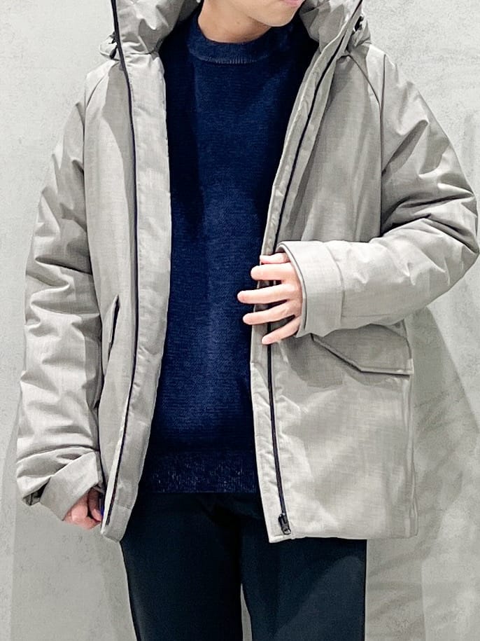 SHI-MAさんの「THE SHOP TK｜【軽くて、暖かい】SORONA／ソロナ 中綿ブルゾン 防風/軽量/洗濯機OK/フード脱着可」を使ったコーディネート