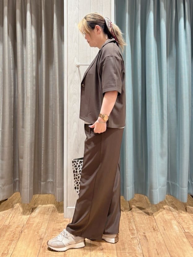 HANAさんの「SHOO･LA･RUE｜【ひんやり/S-LL】大人の五分袖プリントTシャツ」を使ったコーディネート