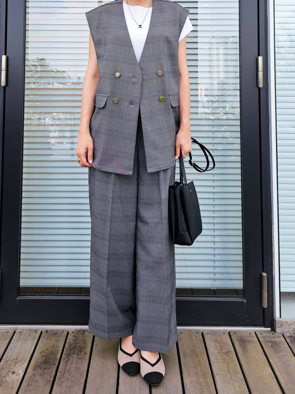 ゆゆさんの「SHOO･LA･RUE｜【洗える/S-LL/ひんやり】さらりと好印象　総針フレンチスリーブニット」を使ったコーディネート