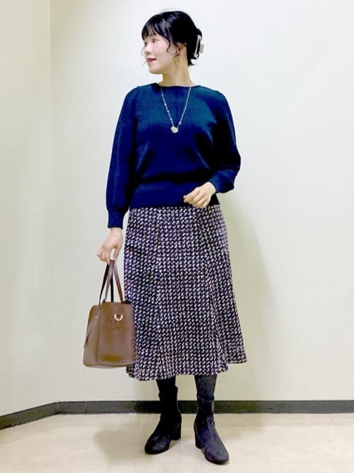  beni_gingerさんの「Reflect｜【選べる8色／スカートにもパンツにも◎】ウール混ボートネックニット」を使ったコーディネート