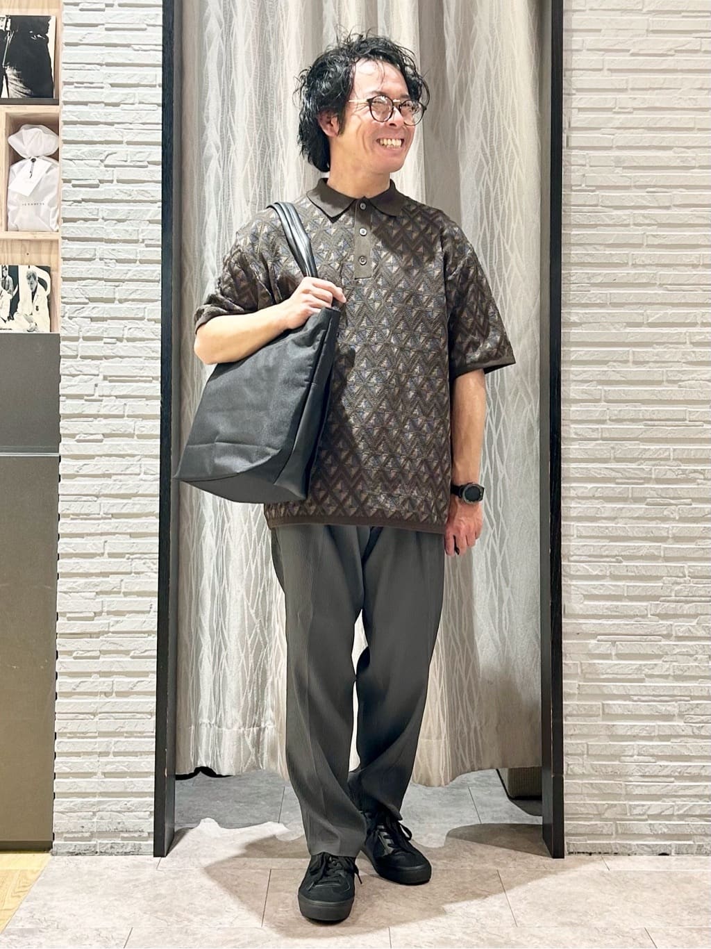KENJI Iさんの「THE SHOP TK｜ジオメニットポロシャツ　【洗濯機OK】」を使ったコーディネート