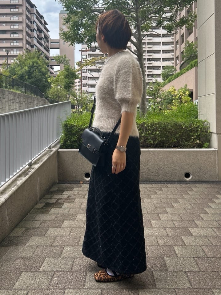ga_riさんの「THE SHOP TK｜【大人の魅力引き出す】5分袖フェザーニット/洗える」を使ったコーディネート