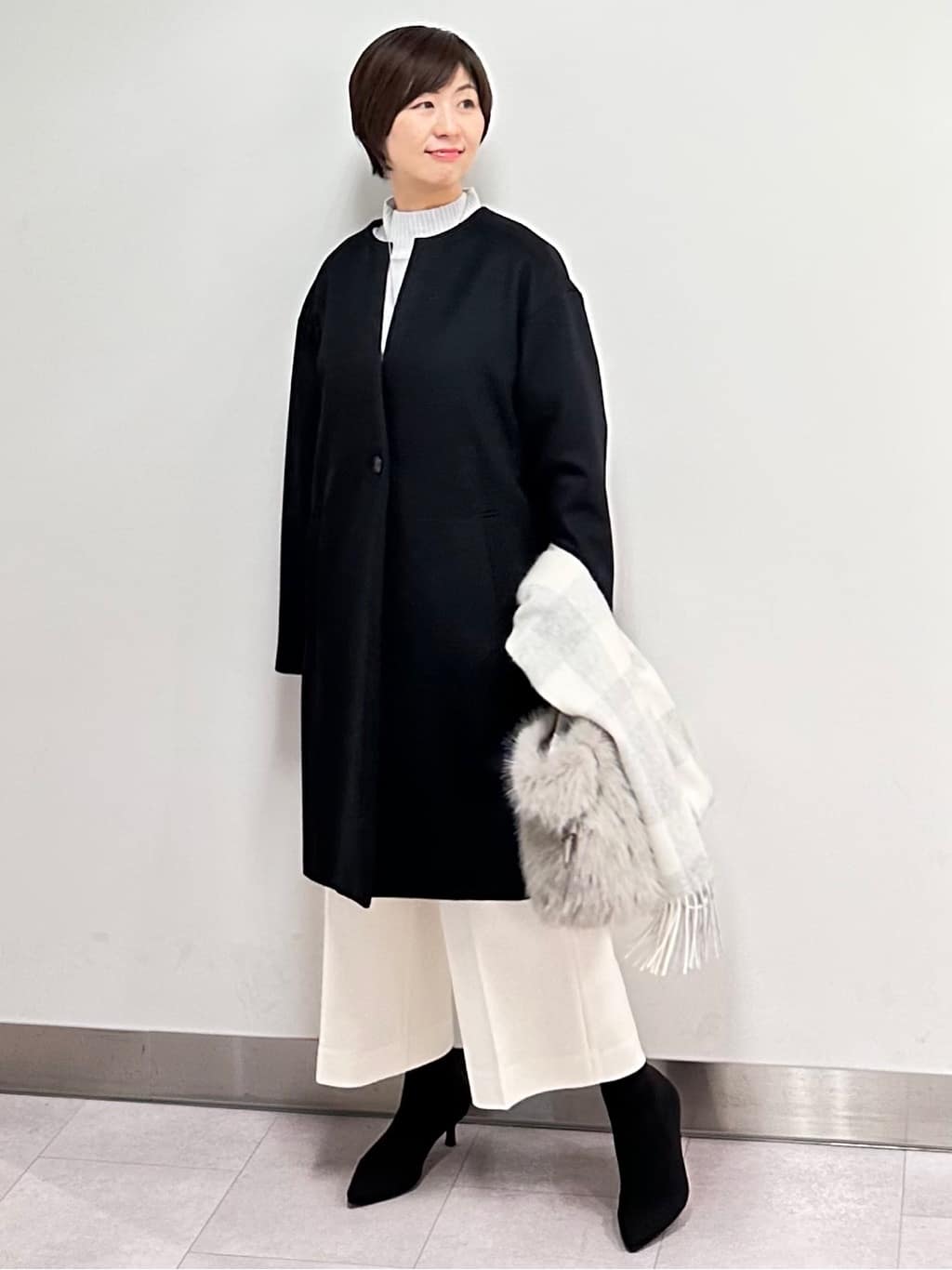 みなこさんの「UNTITLED｜【8色展開/洗える】ウールカシミヤ ハイネックニット」を使ったコーディネート