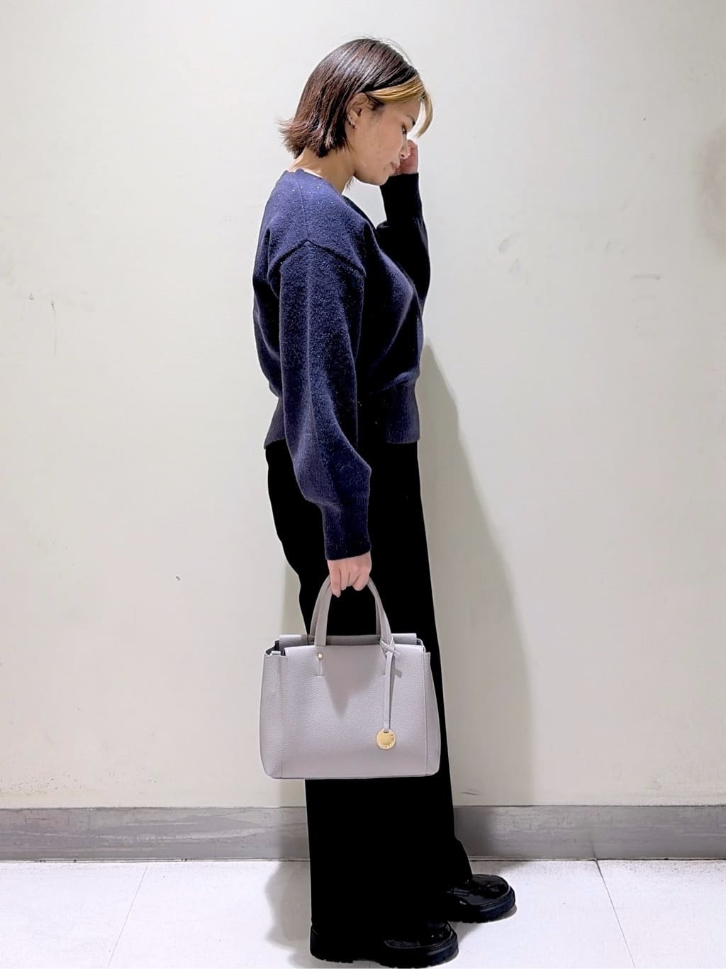 *mai*さんの「OPAQUE.CLIP｜ウールライクメルトンノーカラーコート【洗濯機洗い可】」を使ったコーディネート