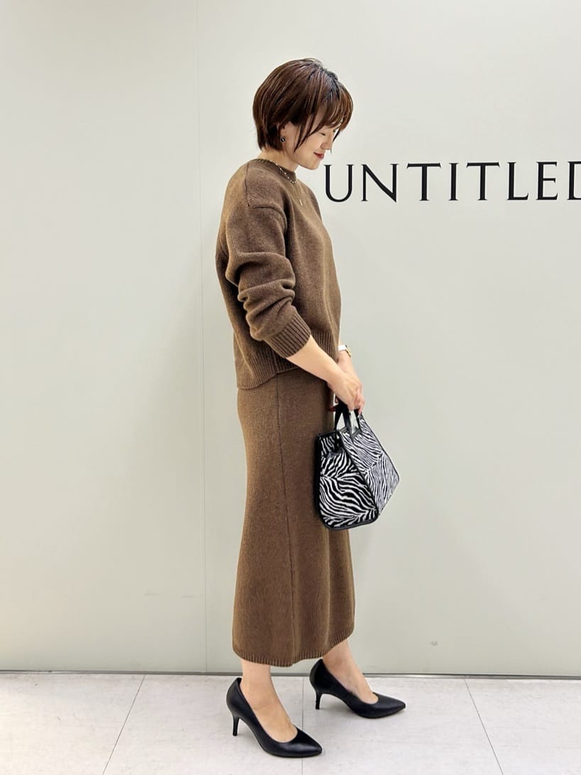 Mikiさんの「UNTITLED｜【セットアップ可/ゆったり】ウール混ラメニット」を使ったコーディネート