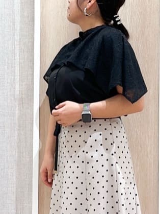 naoさんの「grove｜ドットで華やぐ　軽やかマーメイドスカート」を使ったコーディネート