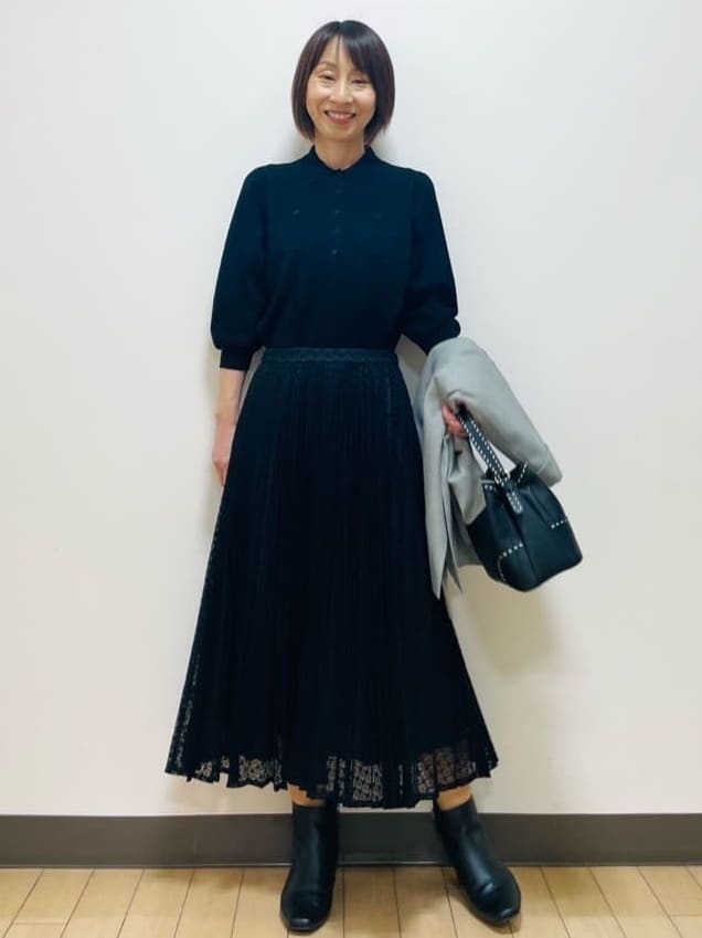 Riiさんの「Reflect｜【透けにくい◎】衿付き七分袖ニット」を使ったコーディネート
