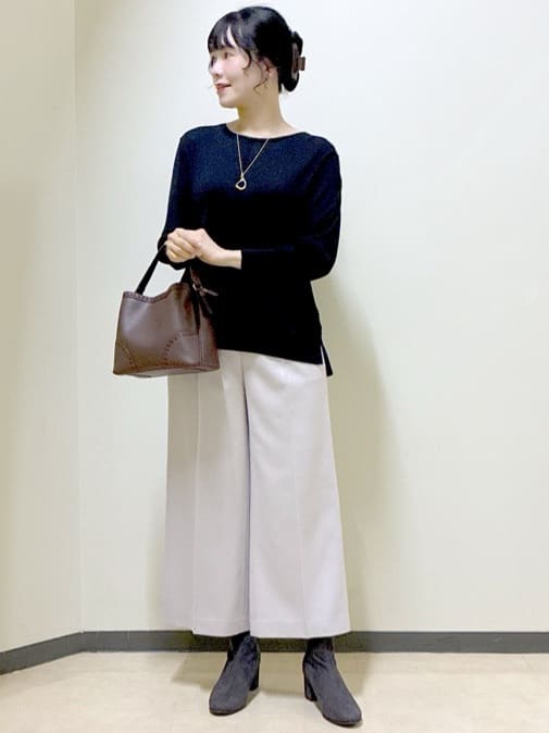  beni_gingerさんの「Reflect｜【ちくちくしない／アンサンブル可／通勤におすすめ◎】オフボディニット」を使ったコーディネート