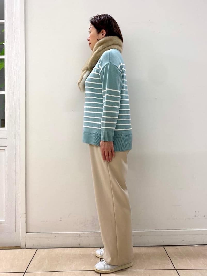 ksmさんの「Reflect｜【ウエスト総ゴム／セットアップ可】フルレングスストレートパンツ」を使ったコーディネート