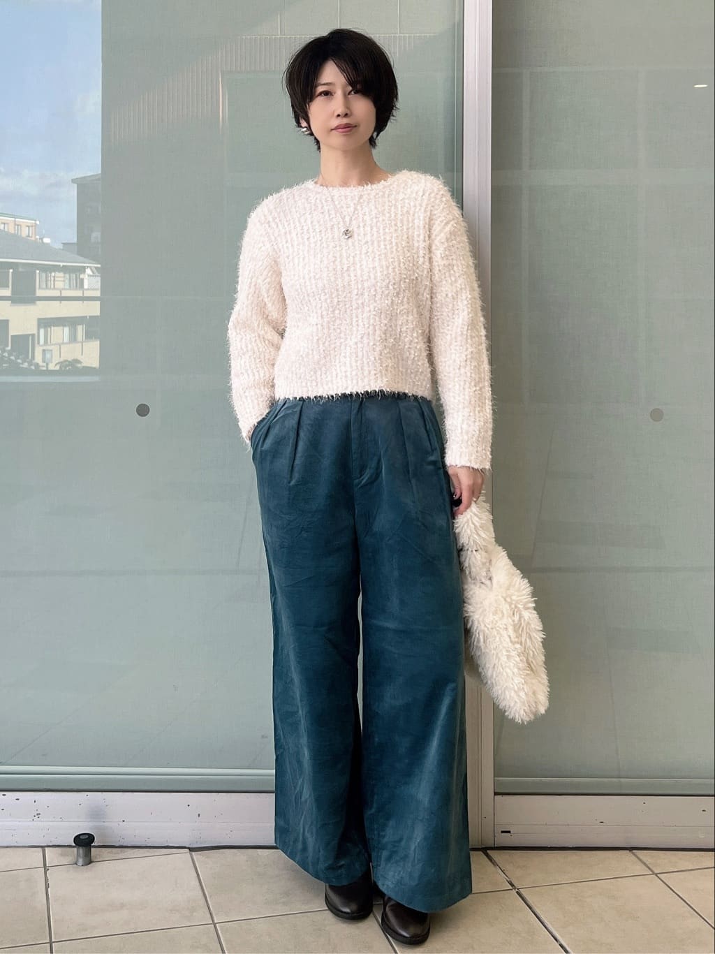 yo-koさんの「OPAQUE.CLIP｜シャギーラメニット【洗濯機OK】」を使ったコーディネート