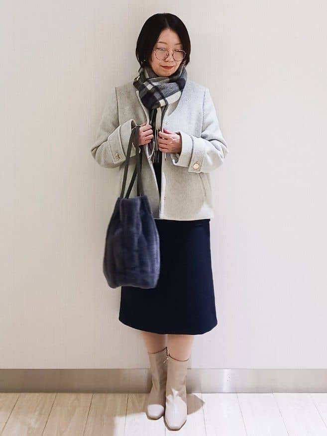 KaHoさんの「index｜ラメガーター編みボートネックニット【洗濯機OK】《8col／XS～LL》」を使ったコーディネート