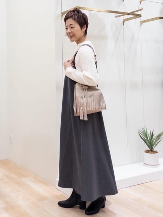 シュウコさんの「grove｜【毛玉軽減／洗える】ミニケーブルニット」を使ったコーディネート