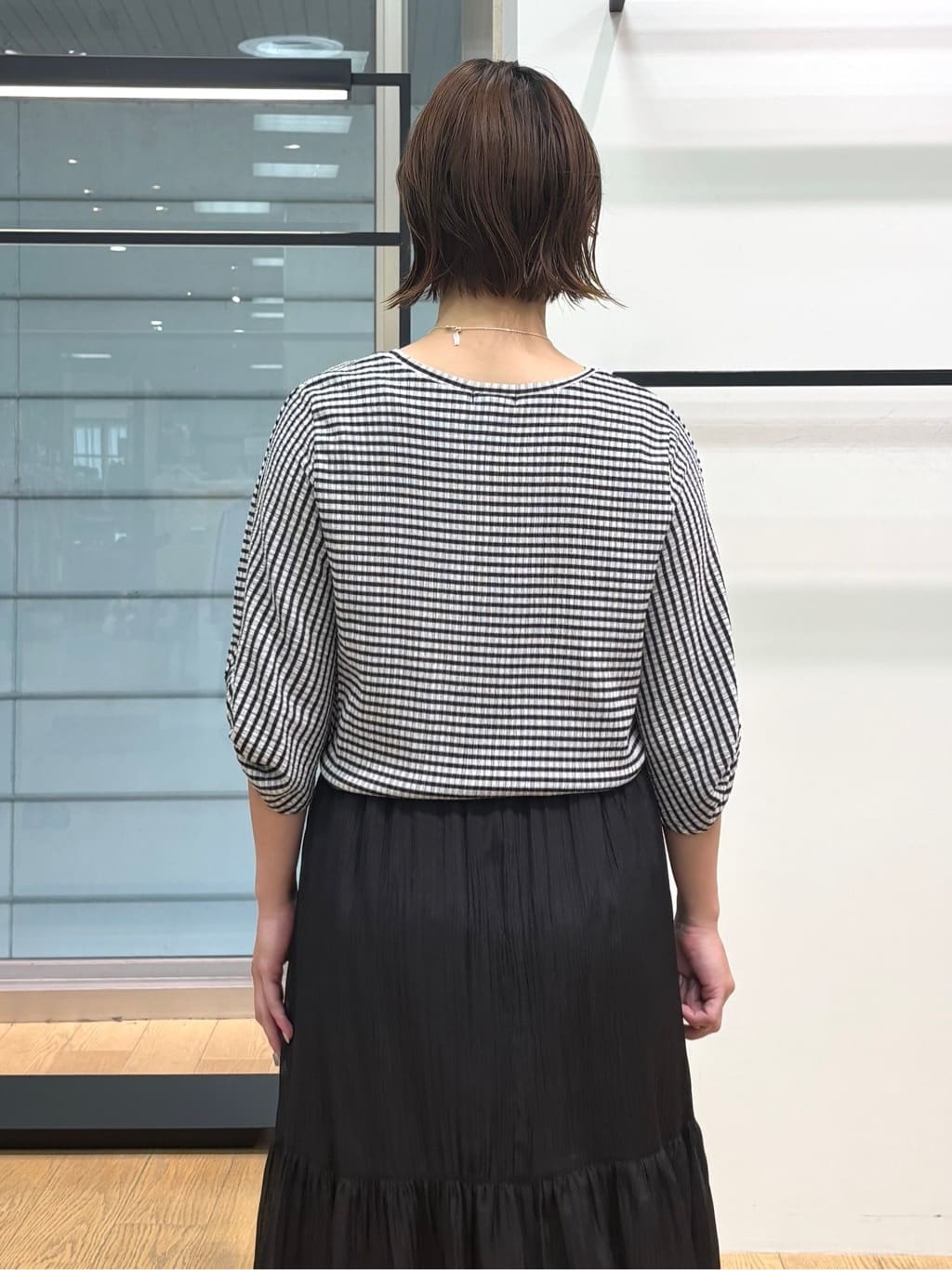 asamiさんの「INDIVI｜【UVケア／吸汗速乾】凹凸素材ねじり袖トップス」を使ったコーディネート