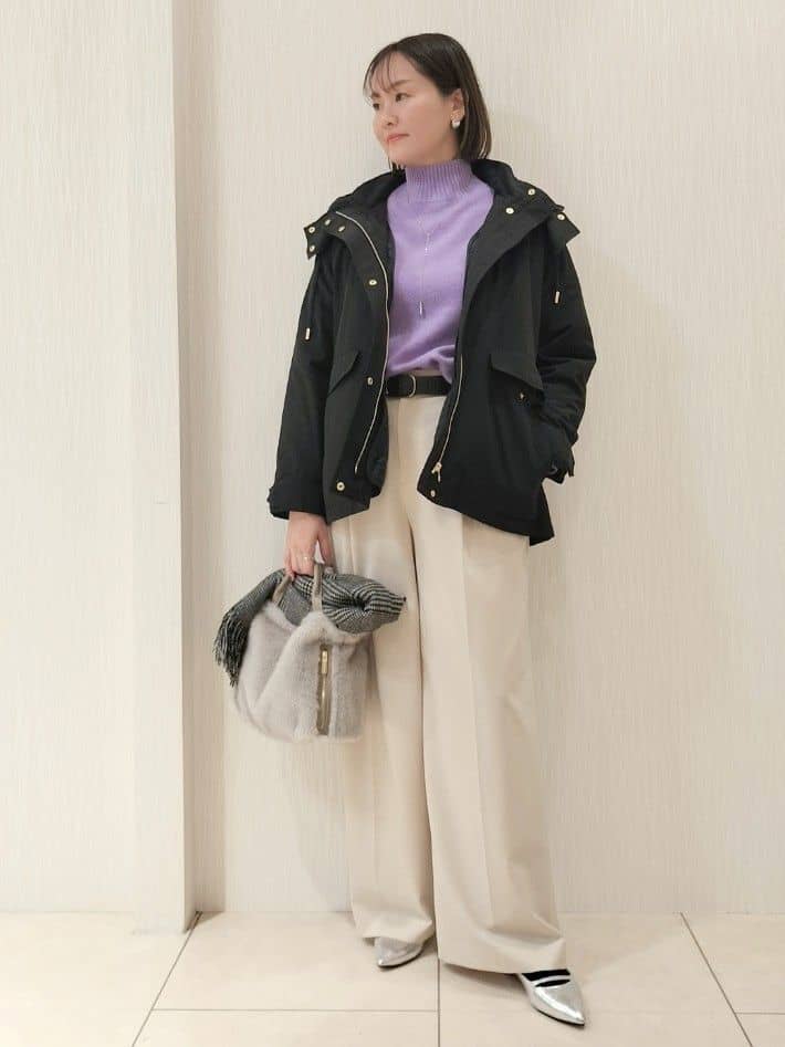naokoさんの「UNTITLED｜【8色展開/洗える】ウールカシミヤ ハイネックニット」を使ったコーディネート
